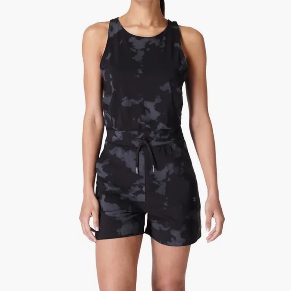 Sweaty Betty Pants - Sweaty Betty Black & Gray Explorer Romper New Size 14